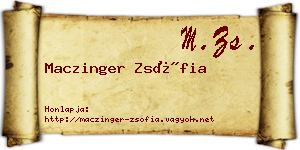 Maczinger Zsófia névjegykártya