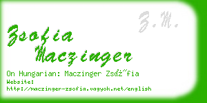 zsofia maczinger business card